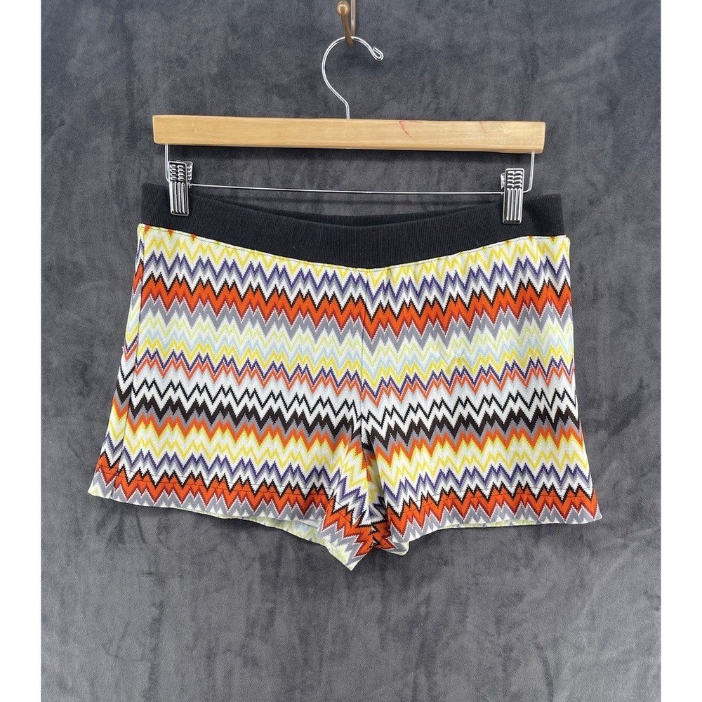 IVY JANE Women's Chevron Knit Shorts Multicolor Pull On Made in USA Size M